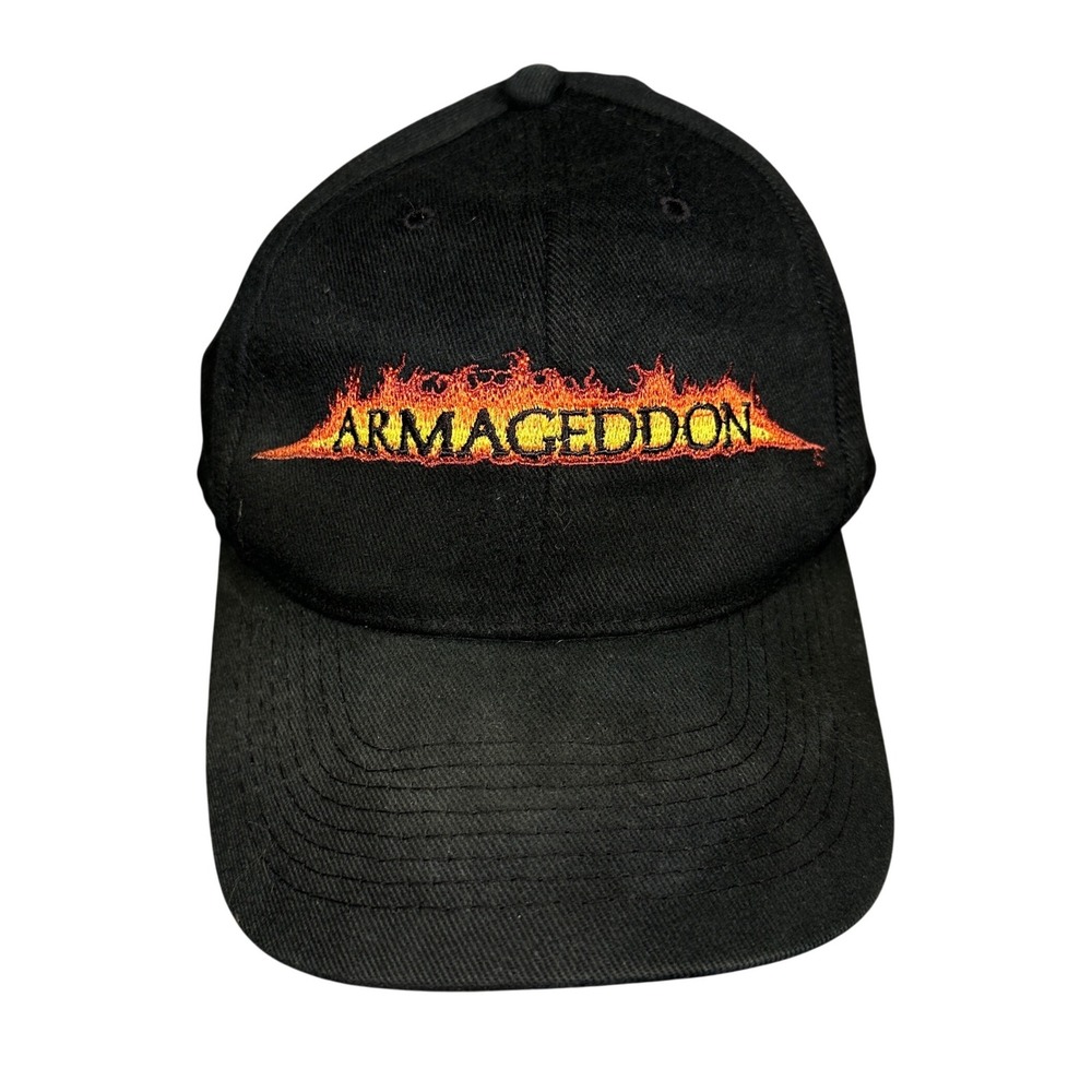 VTG 90s Armageddon Movie Promo Hat Black Nissin Cap Michael Bay Bruckheimer